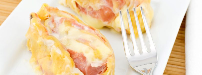 Swallow's nests with ham and cheese