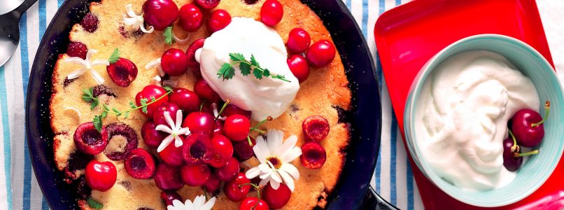 Sweet cherry recipe in a pan