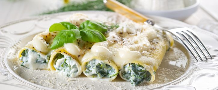 The lean cannelloni with ricotta and spinach: the recipe