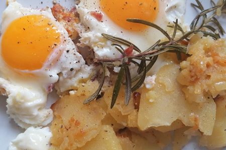 The recipe of the eggs all'ampezzana