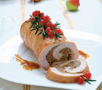 Turkey rollata with chestnuts and prunes