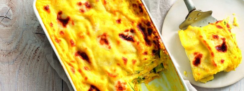 Vegetarian courgette and stracchino lasagne recipe