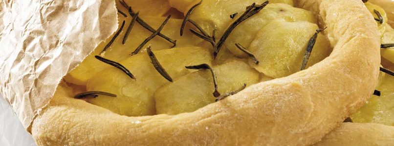 Yeast-free focaccia with potatoes and rosemary