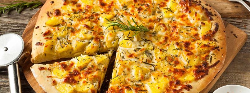 potato pizza with rosemary, a vegetarian masterpiece to be enjoyed in every season