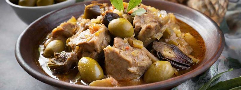 traditional recipe with olives and artichokes